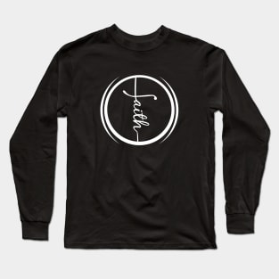Vertical Faith Christian Cross Ripple Logo Design Long Sleeve T-Shirt